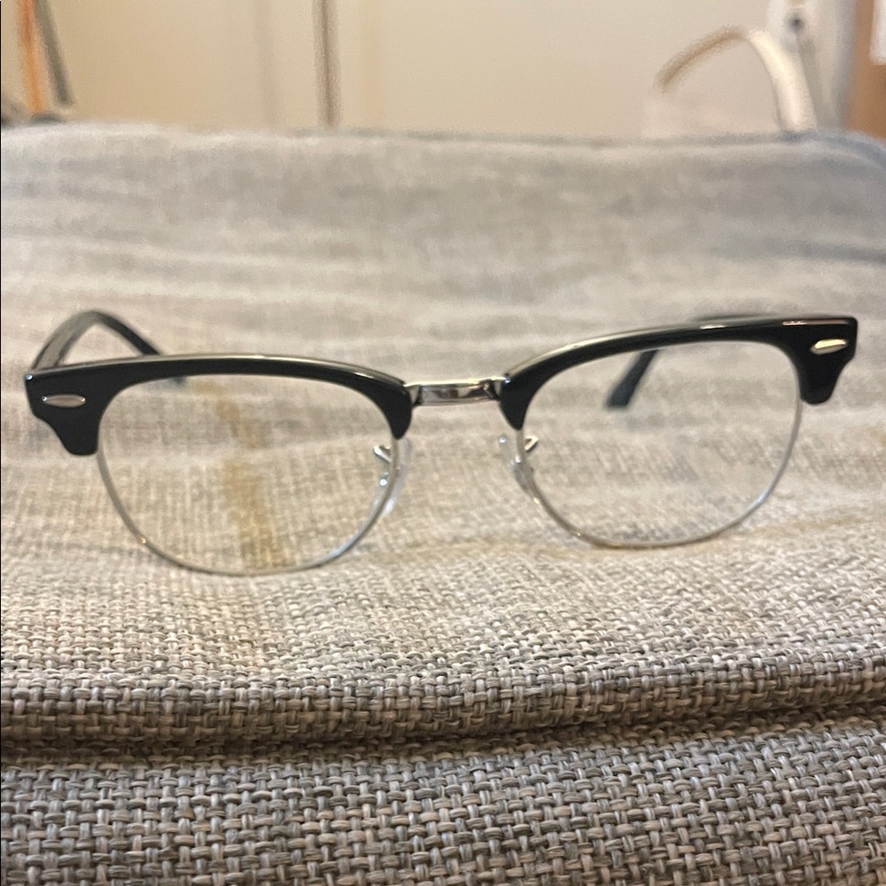 Ray-Ban Black and Silver Frame for prescription use with case